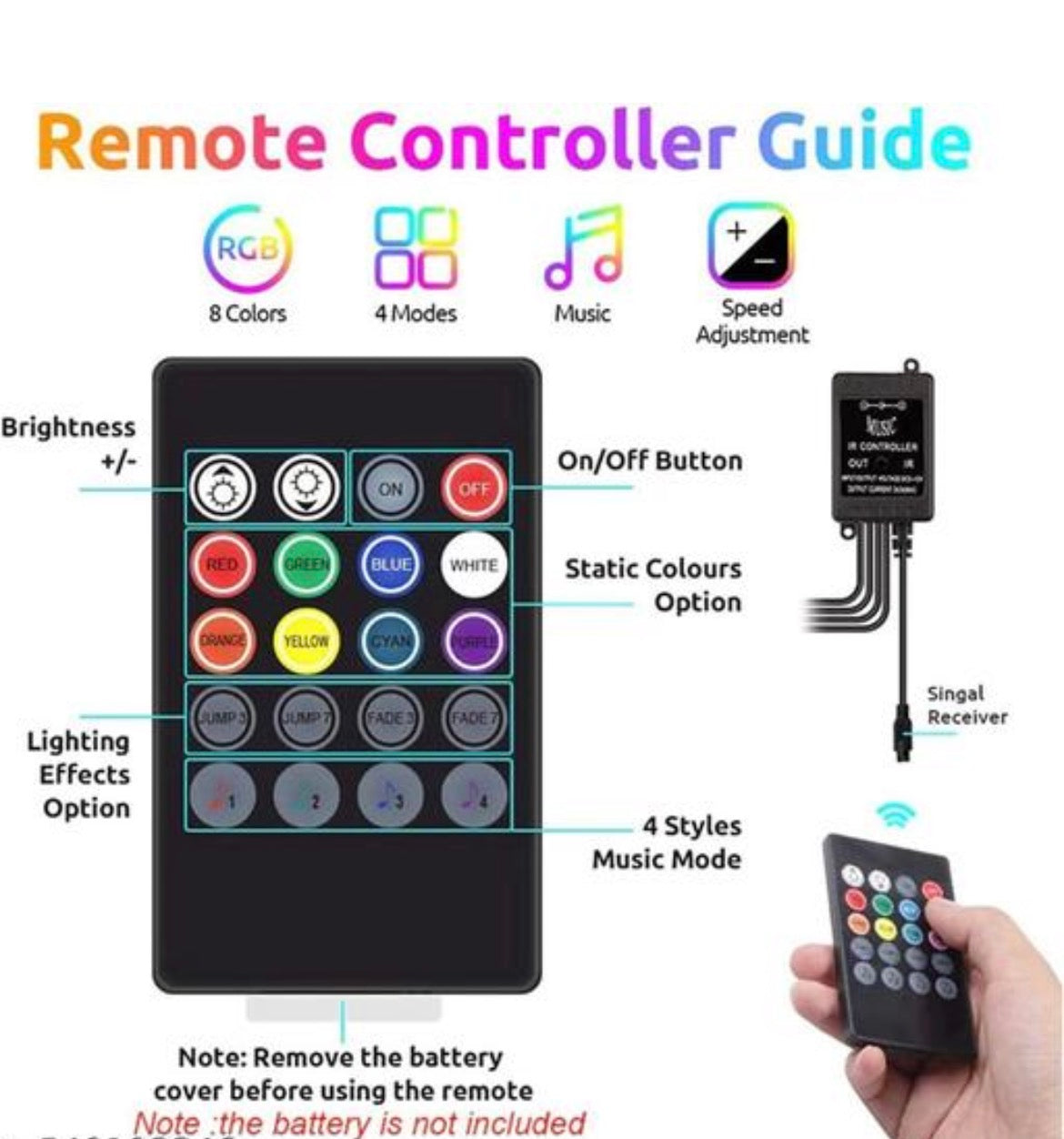 Atmosphere Interior Light Under Dashboard with Remote